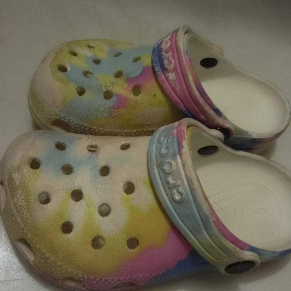 CROCS Yellow and Pink Sandals‎ with Ventilation Holes